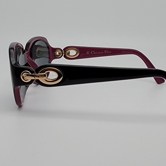 *SOLD* Christian Dior Diorissimo2N EWKYI Shiny Black Fuchsia Sunglasses FRAME - Picture 3 of 14